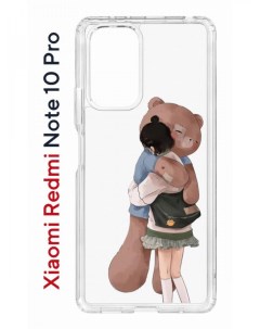 Противоударный чехол Kruche Print Девочка с мишкой для Xiaomi Redmi Note 10 Pro