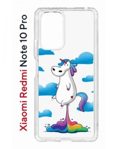 Противоударный чехол Kruche Print Flying Unicorn для Xiaomi Redmi Note 10 Pro
