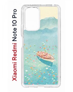 Противоударный чехол Kruche Print Озеро цветов для Xiaomi Redmi Note 10 Pro