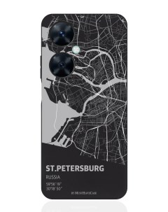 Чехол для смартфона Huawei Nova 11i черный силиконовый Карта Санкт Петербурга Musthavecase