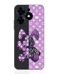 Чехол для смартфона Tecno Spark Go 2024 черный силиконовый Розовый заяц Musthavecase