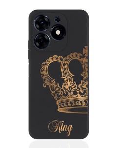 Чехол для смартфона Tecno Spark Go 2024 черный силиконовый Парный чехол корона King Musthavecase