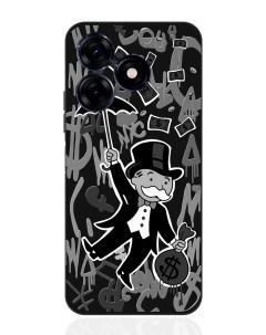Чехол для смартфона Tecno Spark 20C черный силиконовый Monopoly Black Edition Musthavecase