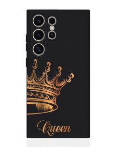 Чехол для смартфона Samsung S24 Ultra черный силиконовый Парный чехол корона Queen Musthavecase