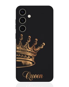 Чехол для смартфона Samsung S24 черный силиконовый Парный чехол корона Queen Musthavecase