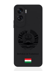 Чехол для Honor 90 Lite Черный лаковый Герб Таджикистана Signumcase