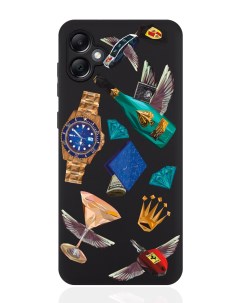 Чехол для смартфона Samsung A05 черный силиконовый Luxury lifestyle Musthavecase