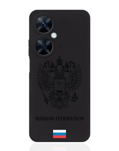 Чехол для смартфона Huawei Nova 11i черный силиконовый Черный лаковый Герб Россия Musthavecase