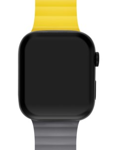 Ремешок для Apple Watch Series 7 41 mm силиконовый Серо жёлтый Mutural