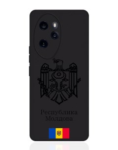 Чехол для Honor 100 Pro Черный лаковый Герб Республики Молдова Герб Молдавии Signumcase