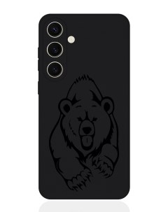 Чехол для смартфона Samsung S24 черный силиконовый Медведь Musthavecase