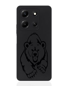 Чехол для смартфона Infinix Note 30i черный силиконовый Медведь Musthavecase