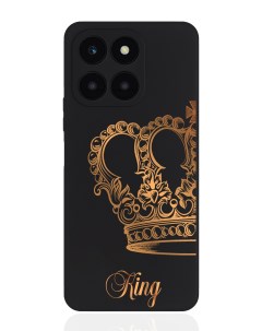 Чехол для смартфона Honor X6A черный силиконовый Парный чехол корона King Musthavecase