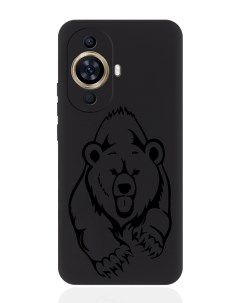 Чехол для смартфона Huawei Nova 11 черный силиконовый Медведь Musthavecase