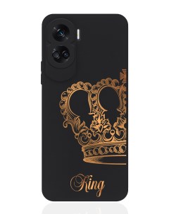Чехол для смартфона Honor 90 Lite черный силиконовый Парный чехол корона King Musthavecase