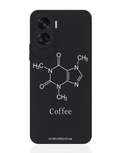 Чехол для смартфона Honor 90 Lite черный силиконовый Молекула кофе Musthavecase