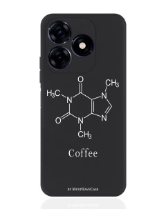 Чехол для смартфона Tecno Spark 20C черный силиконовый Молекула кофе Musthavecase
