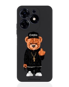 Чехол для смартфона Tecno Spark Go 2024 черный силиконовый Мишка Compton Musthavecase