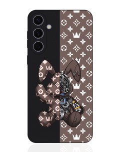 Чехол для смартфона Samsung S24 Plus черный силиконовый Коричневый заяц Musthavecase