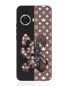 Чехол для смартфона Huawei Nova 11 черный силиконовый Коричневый заяц Musthavecase