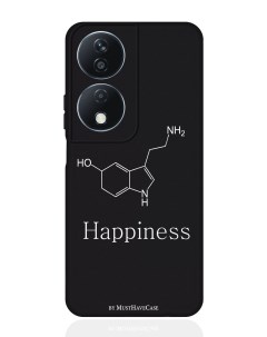 Чехол для смартфона Honor X7b черный силиконовый Молекула счастья Musthavecase