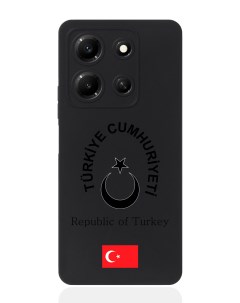 Чехол для Infinix Note 30i Черный лаковый Герб Турции Signumcase