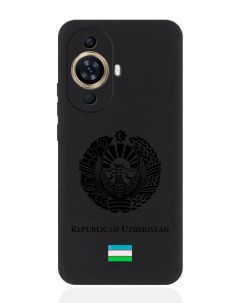 Чехол для Huawei Nova 11 Черный лаковый Герб Узбекистана Signumcase