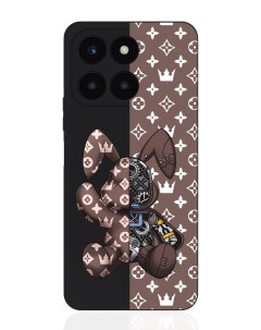 Чехол для смартфона Honor X6A черный силиконовый Коричневый заяц Musthavecase