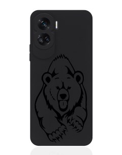 Чехол для смартфона Honor 90 Lite черный силиконовый Медведь Musthavecase