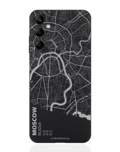 Чехол для смартфона Samsung A05S черный силиконовый Карта Москвы Musthavecase