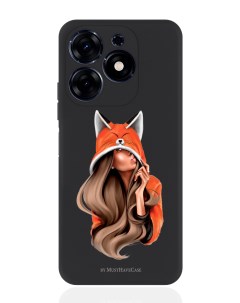 Чехол для смартфона Tecno Spark Go 2024 черный силиконовый Foxy Girl Musthavecase