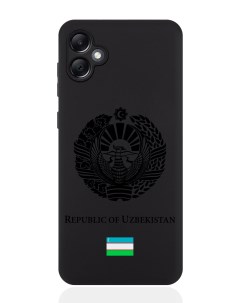 Чехол для Samsung A05 Черный лаковый Герб Узбекистана Signumcase