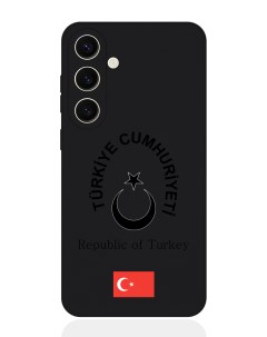 Чехол для Samsung S24 Черный лаковый Герб Турции Signumcase