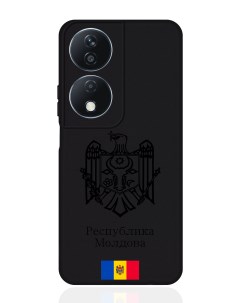 Чехол для Honor X7b Черный лаковый Герб Республики Молдова Герб Молдавии Signumcase