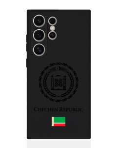 Чехол для Samsung S24 Ultra Черный лаковый Герб Чечни Signumcase