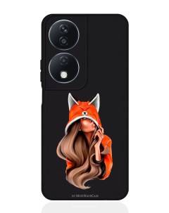 Чехол для смартфона Honor X7b черный силиконовый Foxy Girl Musthavecase