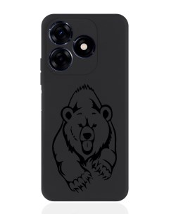 Чехол для смартфона Tecno Spark 20C черный силиконовый Медведь Musthavecase