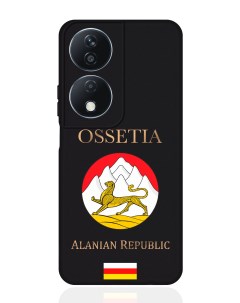 Чехол для смартфона Honor X7b черный силиконовый Герб Северной Осетии Musthavecase