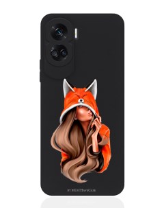 Чехол для смартфона Honor 90 Lite черный силиконовый Foxy Girl Musthavecase