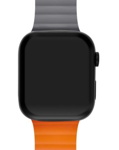 Ремешок для Apple Watch Series 9 41 mm силиконовый Серо оранжевый Mutural