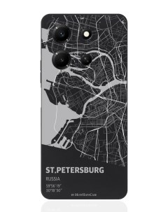 Чехол для смартфона Infinix Note 30i черный силиконовый Карта Санкт Петербурга Musthavecase