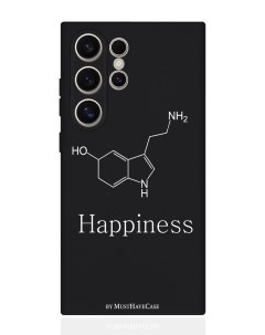 Чехол для смартфона Samsung S24 Ultra черный силиконовый Молекула счастья Musthavecase