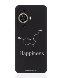 Чехол для смартфона Huawei Nova 11 черный силиконовый Молекула счастья Musthavecase