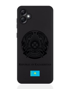 Чехол для Samsung A05 Черный лаковый Герб Казахстана Signumcase