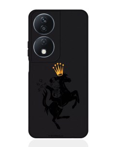 Чехол для смартфона Honor X7b черный силиконовый Monopoly на коне Musthavecase