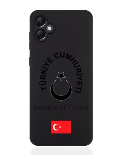 Чехол для Samsung A05 Черный лаковый Герб Турции Signumcase