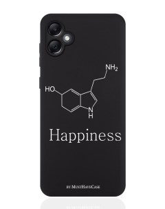 Чехол для смартфона Samsung A05 черный силиконовый Молекула счастья Musthavecase