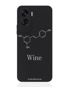 Чехол для смартфона Honor 90 Lite черный силиконовый Молекула вина Musthavecase