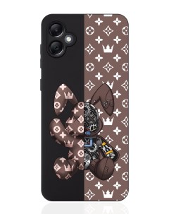 Чехол для смартфона Samsung A05 черный силиконовый Коричневый заяц Musthavecase