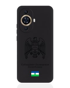 Чехол для Huawei Nova 11 Черный лаковый Герб Кабардино Балкарской Республики Signumcase
